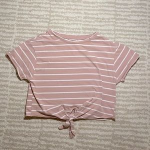 I am selling a t shirt stripped it is dusty pink
